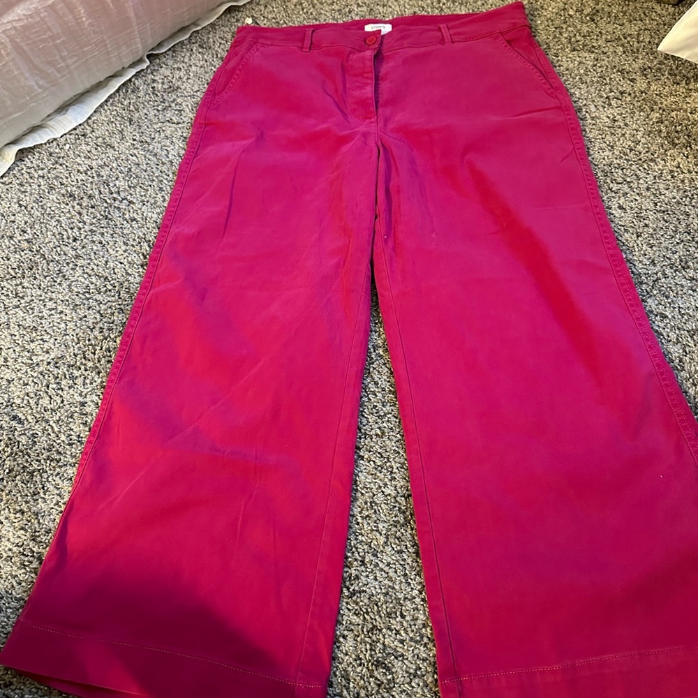 crown and ivy pink cropped wide leg pants!!!
